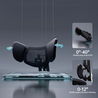 HBADA E3 Ultra Ergonomic Office Chair Futuristic(with Footrest) black lumbar support detail~scene~0