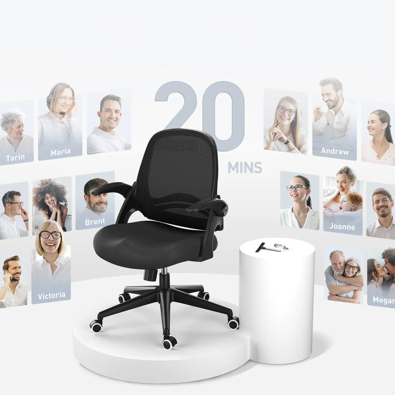 HBADA Penguin-inspired Office Chair -J1 black assemble~0
