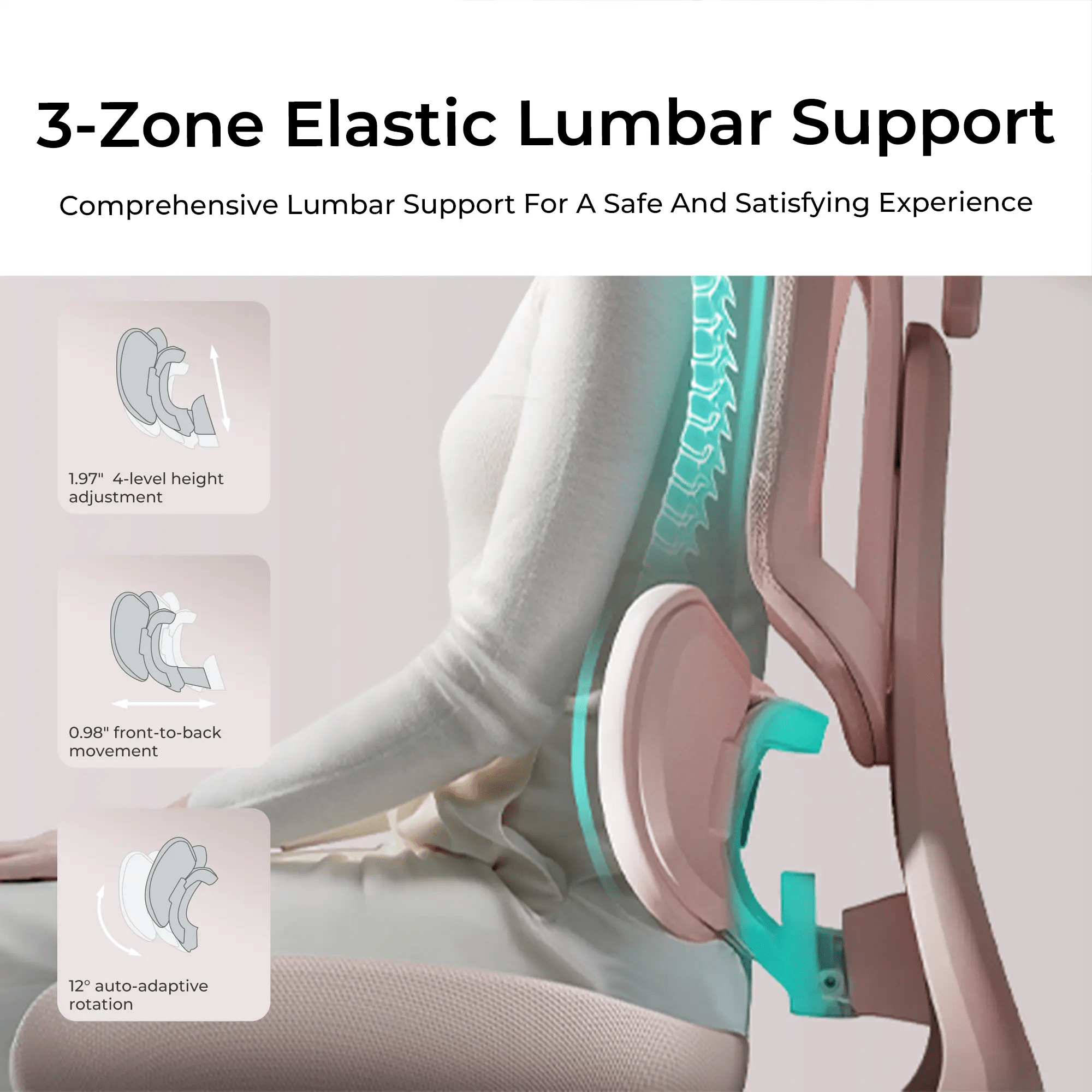 HBADA E3 Air Ergonomic Office Chair Pink