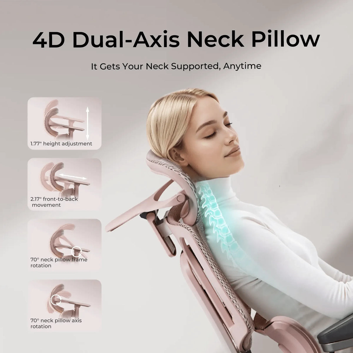 E3 Air pink chair adjustable headrest