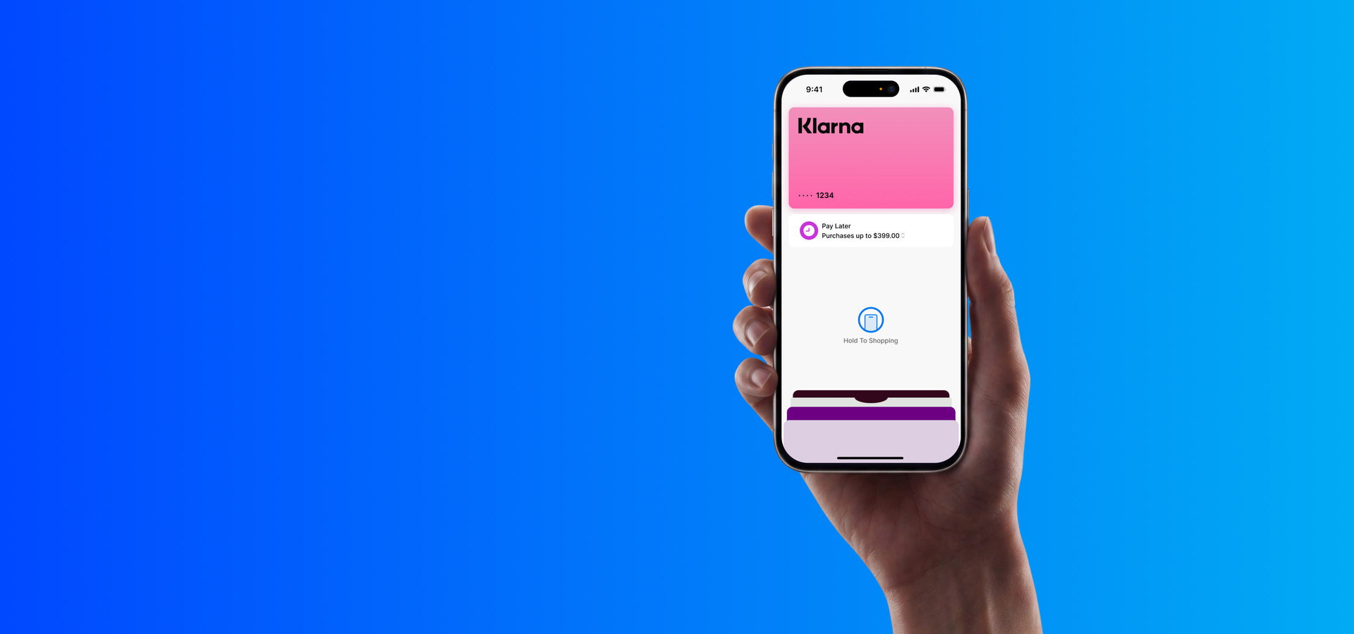 Desktop main campaign hero graphic showcasing HBADA seating comfort paired with Klarna split-payment plans.