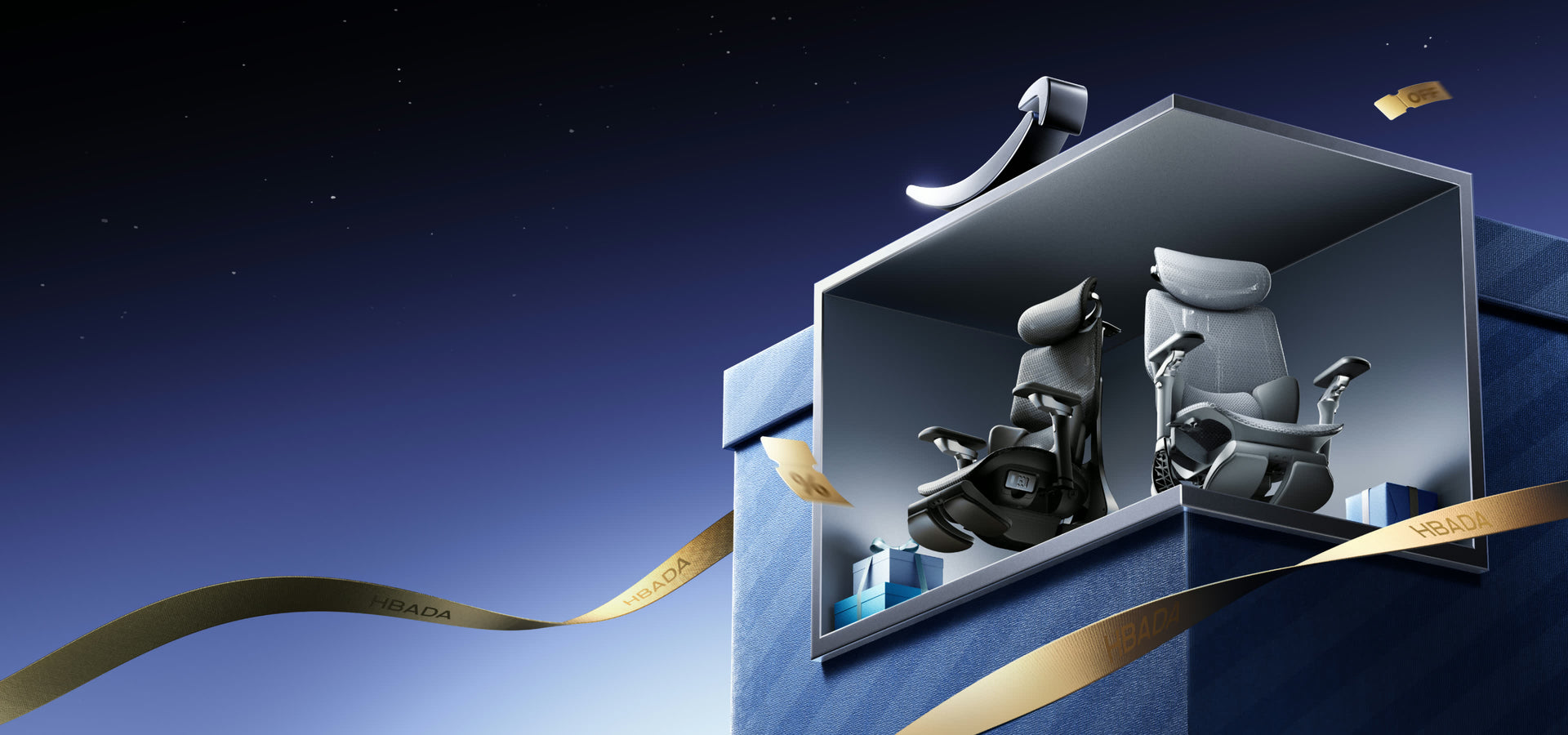 Hbada 2026 flagship ergonomic office chair main key visual.