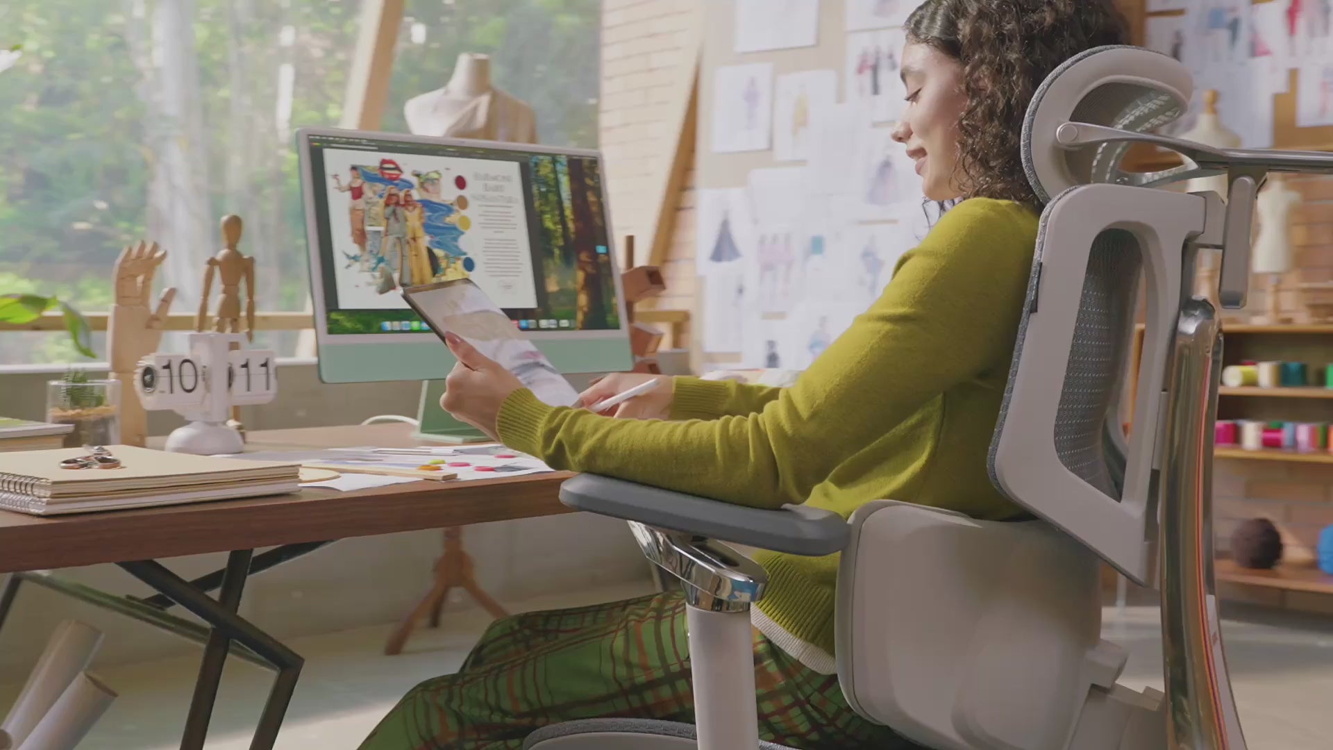 HBADA X7 smart chair demo: Dynamic AI lumbar tracking for big and tall ergonomic users.