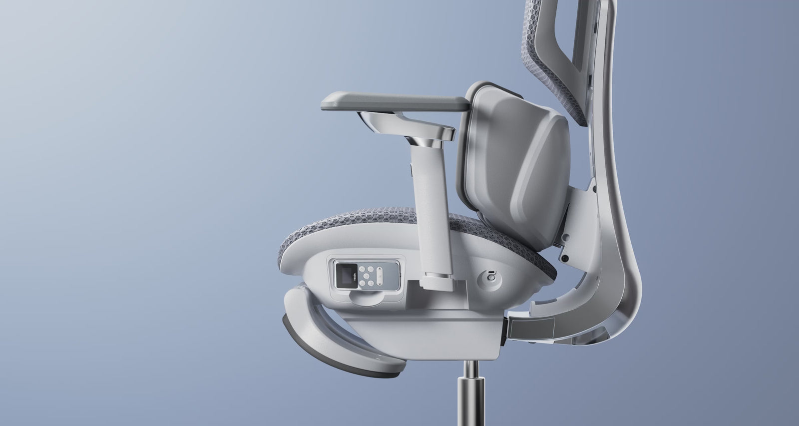 Advanced mesh material offering superior spine support compared to a traditional pink velvet chair
