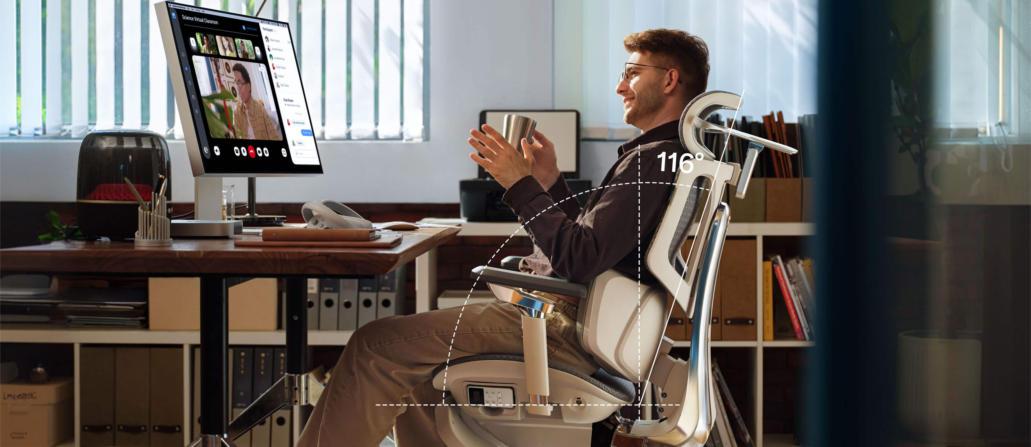 Breathable mesh office chair to prevent sweating while sitting.