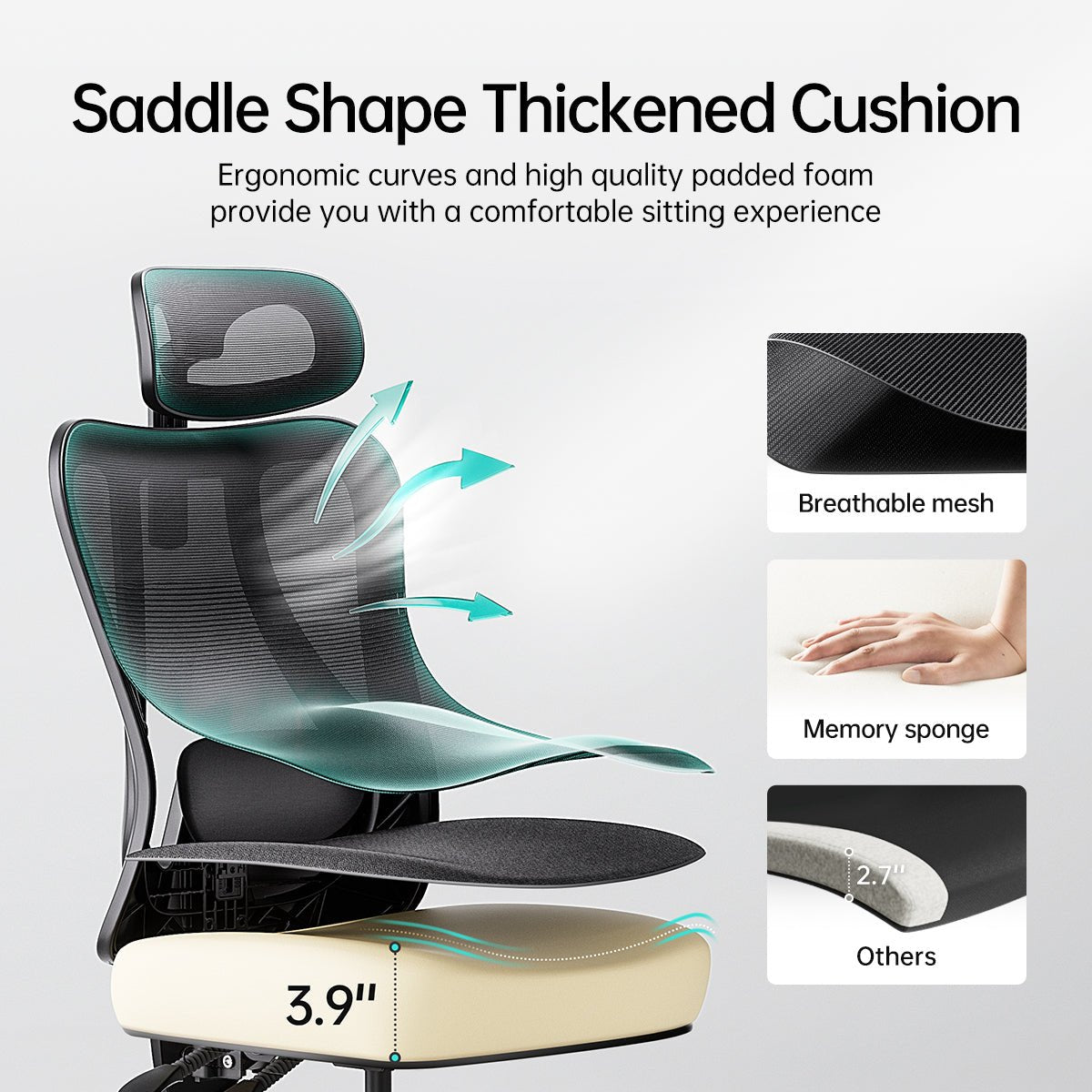 HBADA P3 Ergonomic Chair without Footrest