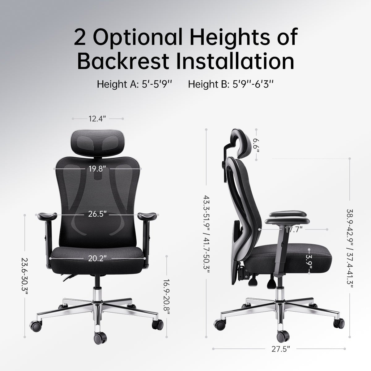 HBADA P3 Ergonomic Chair without Footrest